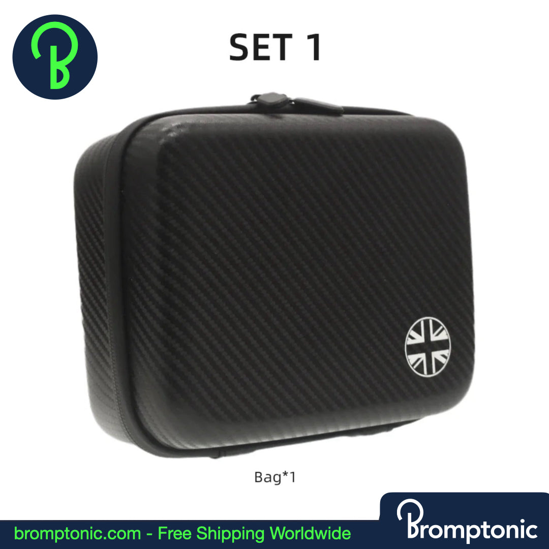 Brompton Mini Hard Case Front Bag – 2.8L (Carbon Pattern / 10” Black)