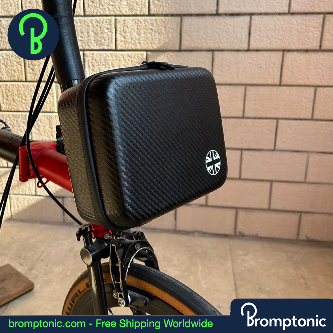 Brompton Mini Hard Case Front Bag – 2.8L (Carbon Pattern / 10” Black)