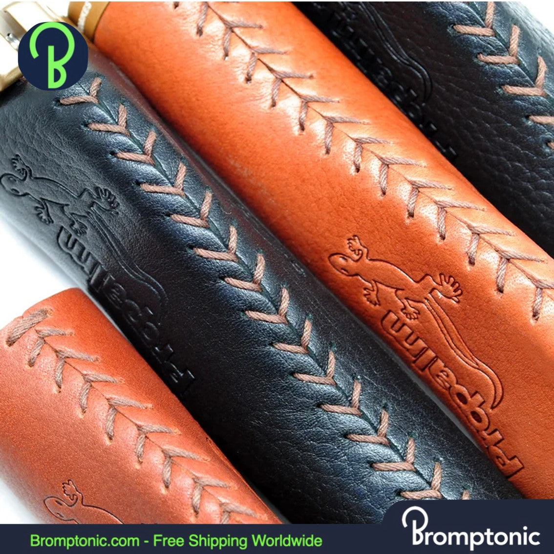 Brompton Leather Handlebar Grips – Ergonomic Lock-On Design